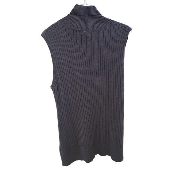 Shu Shu Gray Turtleneck Sleeveless Knit Top - XL - Picture 2 of 6
